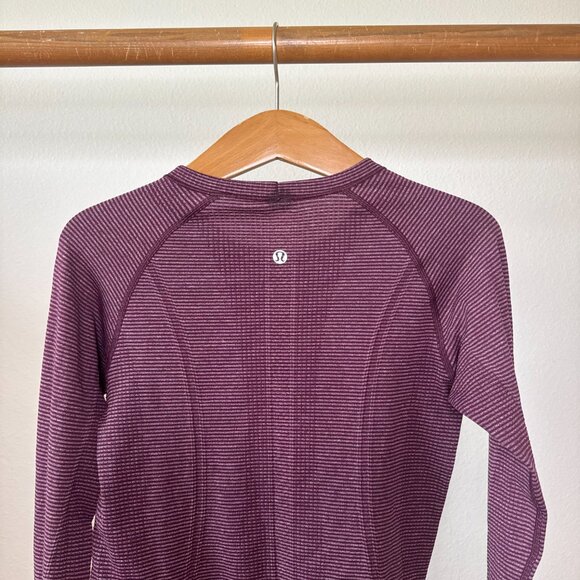 Lululemon Swiftly Tech Long Sleeve Crew – Tonka Stripe Heathered Plum - Picture 9 of 12
